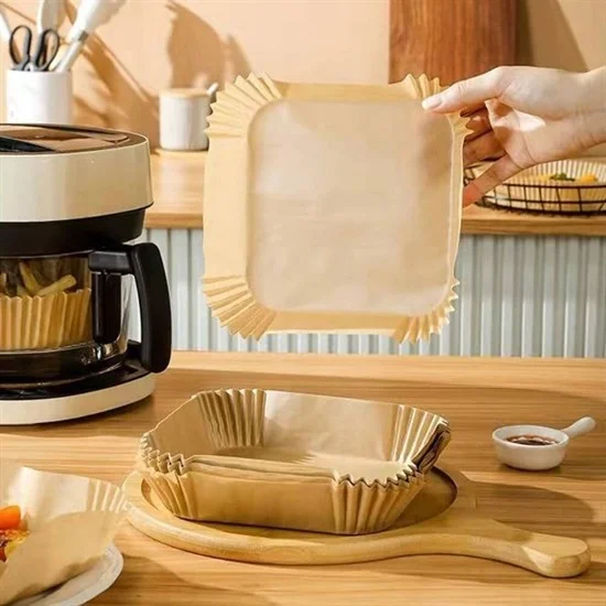 5DM 50Pcs Air Fryer Baking Paper Disposable Air Fryer Oil Proof Nonstick Square Plate Model