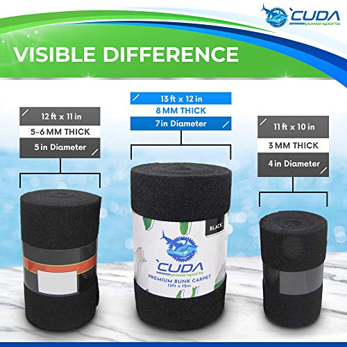 Cuda Powersports 2-Pack Cuda Boat Trailer Bunk Carpet 12 Inch Wide x 13ft-New Premium 30 Oz Roll- Cuda Boat Bunk Carpet Black Parts Accessories Black Lift Runners Covers Waterproof - Image 4