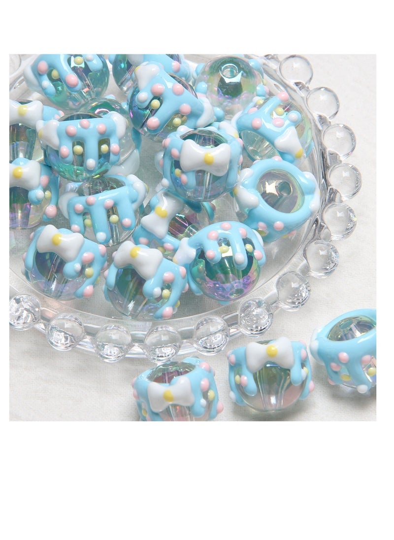 Taiahiro 18mmNew heavy oil hand-painted beaded beads, diy beaded jewelry accessories, DIY mobile phone chains, car hanging bag chains, hair rope beaded accessories(1piece/bag)  - Image 1