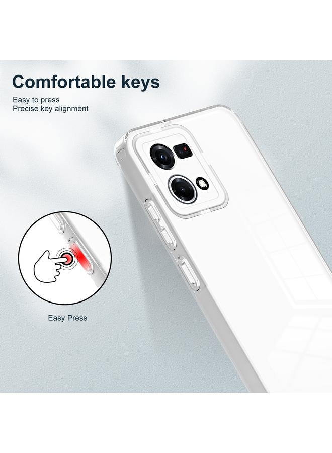 اس-توب جراب لهاتف OPPO Reno7 4G / Reno8 4G / F21 Pro 4G جراب هاتف 3 في 1 شفاف من مادة TPU بلون إطار الكمبيوتر الشخصي - Image 5