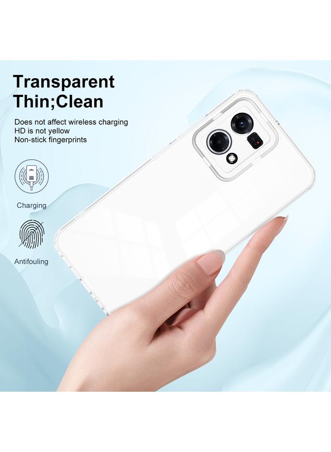 اس-توب جراب لهاتف OPPO Reno7 4G / Reno8 4G / F21 Pro 4G جراب هاتف 3 في 1 شفاف من مادة TPU بلون إطار الكمبيوتر الشخصي - Image 4