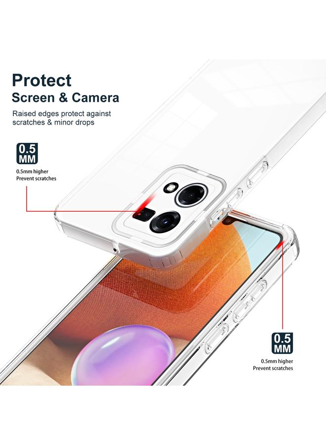 اس-توب جراب لهاتف OPPO Reno7 4G / Reno8 4G / F21 Pro 4G جراب هاتف 3 في 1 شفاف من مادة TPU بلون إطار الكمبيوتر الشخصي - Image 3