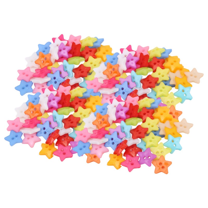 Resin Buttons 12mm Smooth Cut Edges - Durable Non-Toxic Star Buttons for DIY Craft Projects, Knitting, Handmade Gifts - Image 4