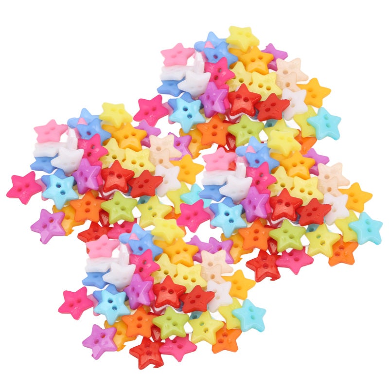 Resin Buttons 12mm Smooth Cut Edges - Durable Non-Toxic Star Buttons for DIY Craft Projects, Knitting, Handmade Gifts - Image 2