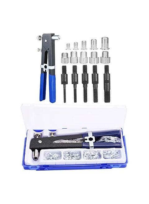 86PCS Rivet Nut Tool Kit Set Blind Rivet Nut Hand Riveter Wrench Threaded Insert Tool Rivet Nut Gun with Metric Rivet Nuts Assortment M3 M4 M5 M6 M8