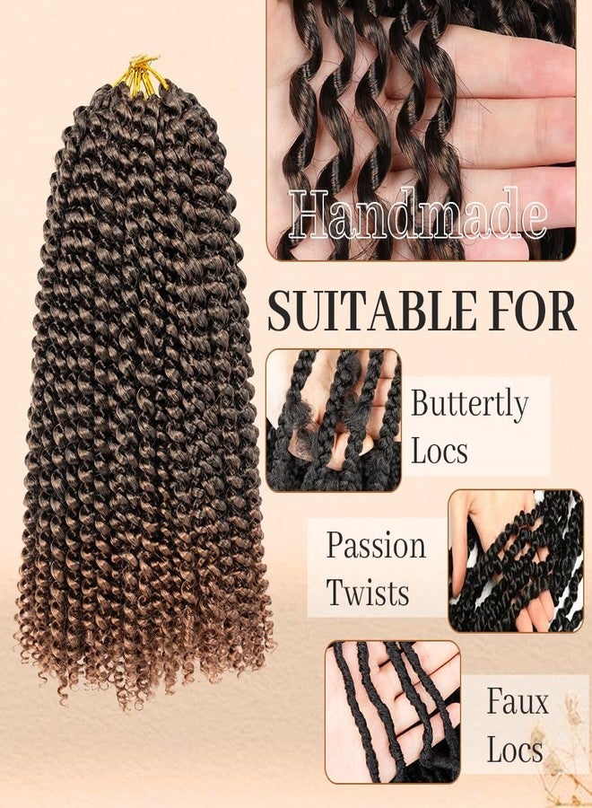 ShowCoco Passion Twist Hair - 12 Inch Water Wave Crochet Hair 8 Packs Short Crochet Braids Passion Twists Braiding Hair Bohemian Synthetic Hair Extension (12 Inch, 1B/30) - Image 4