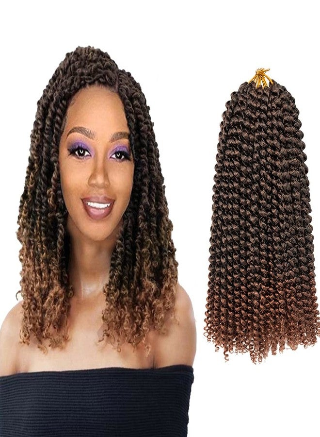 ShowCoco Passion Twist Hair - 12 Inch Water Wave Crochet Hair 8 Packs Short Crochet Braids Passion Twists Braiding Hair Bohemian Synthetic Hair Extension (12 Inch, 1B/30) - Image 1