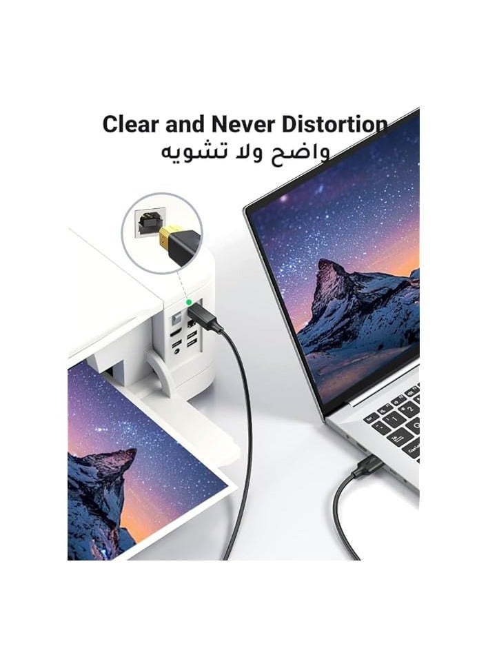 Mowsil Printer Cable 5 Mtr, Braided USB 2.0 A to USB B Male Cable Compatible with USB Type B Printers and Scanners Epson, HP DeskJet/Envy, Canon, Lexmark, Samsung, Dell, BrPromass, DAC, - Image 2