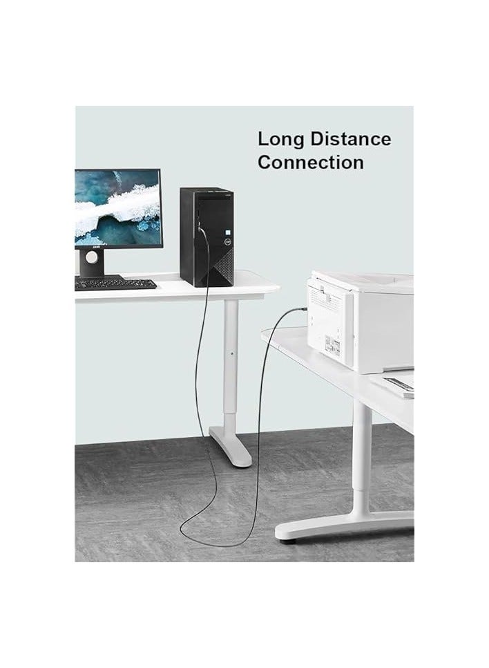 Mowsil Printer Cable 5 Mtr, Braided USB 2.0 A to USB B Male Cable Compatible with USB Type B Printers and Scanners Epson, HP DeskJet/Envy, Canon, Lexmark, Samsung, Dell, BrPromass, DAC, - Image 3