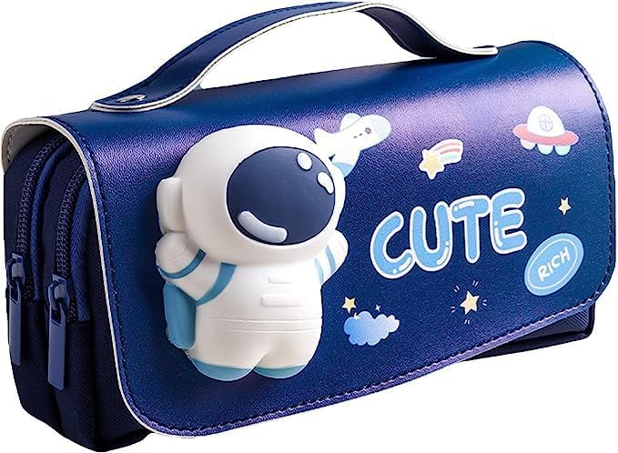 Parshya Astronaut Kawaii Large Capacity Pencil Case - 3D Eva with Cute Squishy Cute Astronaut Pencil Case Pencil Box for Kids Zipper Pencil case for Boys Return Gifts for Kids - Image 1