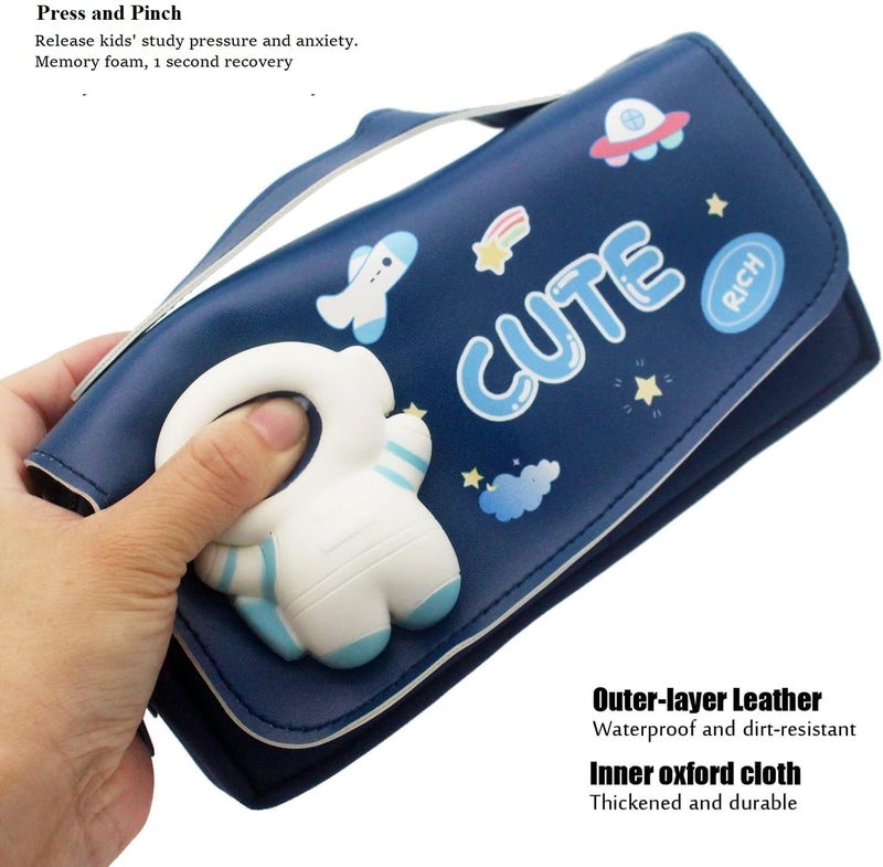 Parshya Astronaut Kawaii Large Capacity Pencil Case - 3D Eva with Cute Squishy Cute Astronaut Pencil Case Pencil Box for Kids Zipper Pencil case for Boys Return Gifts for Kids - Image 3