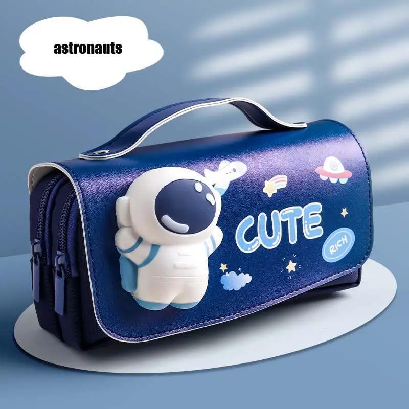 Parshya Astronaut Kawaii Large Capacity Pencil Case - 3D Eva with Cute Squishy Cute Astronaut Pencil Case Pencil Box for Kids Zipper Pencil case for Boys Return Gifts for Kids - Image 4