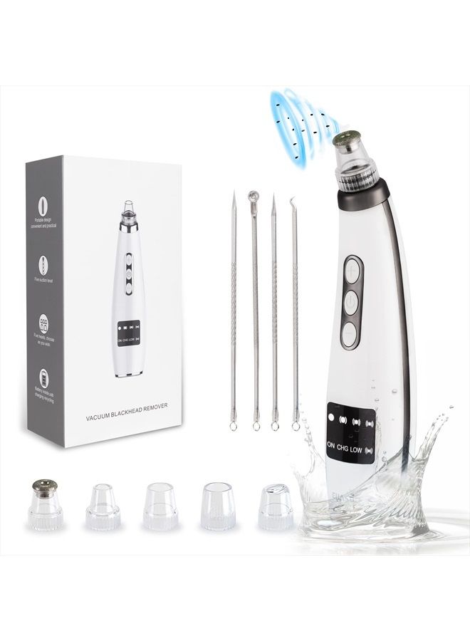 EUASOO Blackhead Remover, EUASOO USB Rechargeable Pimple Extractor, Electric Pore Vacuum Blackhead Remover Tools for Women & Men, Blackhead Vacuum Kit with 10 * Filter Sponge & 5 * Rubber Ring & etc. - Image 1