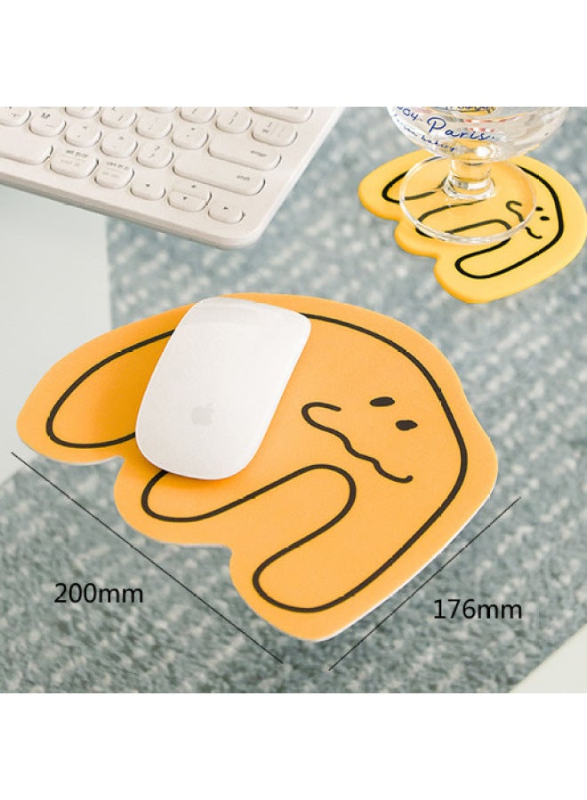 South Korea Imported Romane Cute Cartoon Special-shaped Niche Home Office Mouse Mat Ins Non-slip Female Game-Color:225x170mm-Pattern:Yellow  - Image 1
