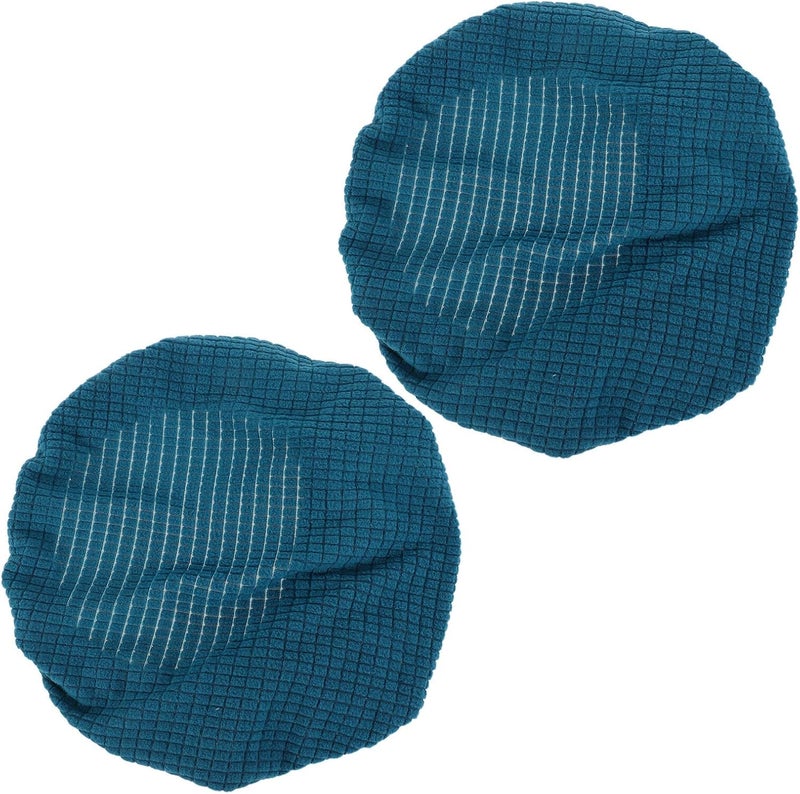2 Pcs Round Stool Seat Covers Dustproof Barstool Replacement Seat Tops Elastic Slipcovers for Swivel Chairs Home Use Green Small (fits 25-30cm Diameter) - Image 1