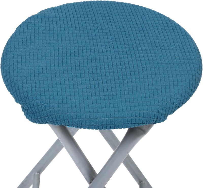 2 Pcs Round Stool Seat Covers Dustproof Barstool Replacement Seat Tops Elastic Slipcovers for Swivel Chairs Home Use Green Small (fits 25-30cm Diameter) - Image 5