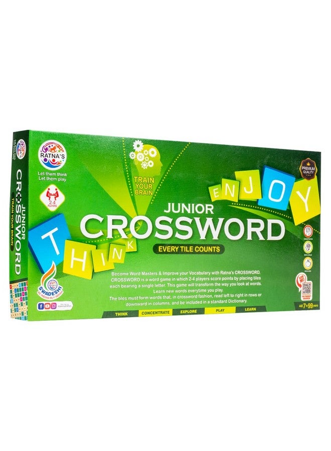 RATNA'S Junior Crossword Educaional Word Game for Kids 7+ - Image 1