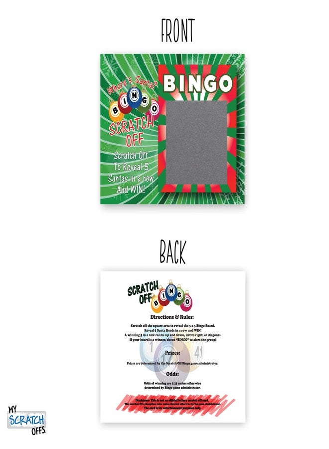 ماي سكراتس أوفز بطاقات الخدش الخاصة بي - عبوة من 26 بطاقة لعبة بنغو عيد الميلاد، مقاس 3×4 بوصة، نشاط ترفيهي ممتع لحفلات العطلات للكبار، تذاكر سحب احتفالية للتجمعات الشتوية - Image 4