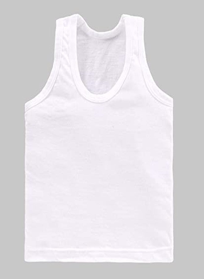 KEATY pure soft cotton baniyan baby vest unisex innerwear multicolor vest white vest for boy and girls pack of 4 (3-4 years, white vest) - Image 3