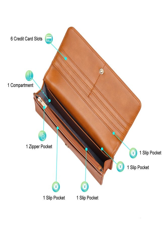 nuoku Crossbody Bag for Women, Phone Wallet Purses PU Leather Satchel, Small Shoulder Bags, Brown - Image 3