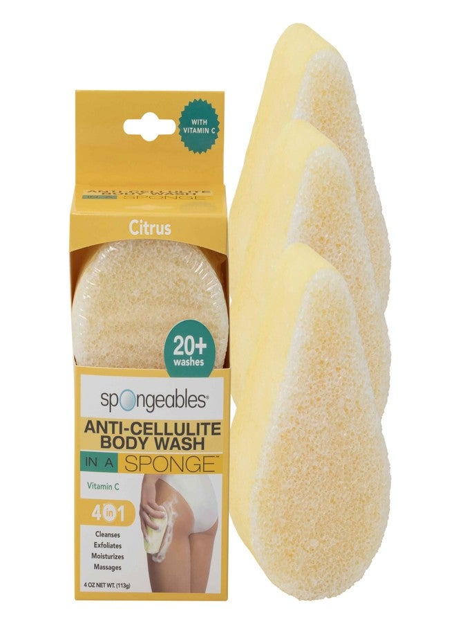 Spongeables Anti Cellulite Body Wash in a 20+ Wash Sponge, Citrus, 3 Count - Image 1