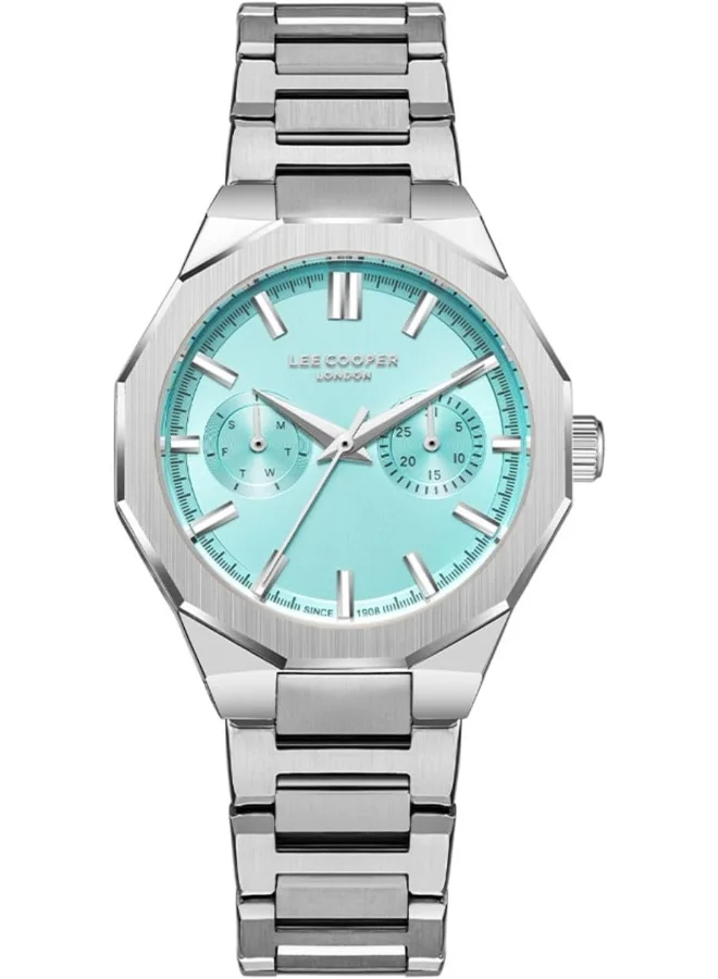 لي كوبر Lee Cooper Women's VX36E1 Movement Watch, Multi Function Display and Metal Strap - LC08019.300, Blue