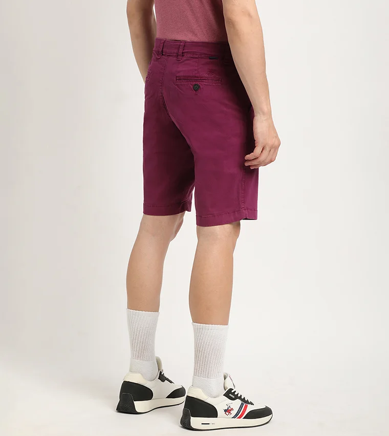 BEVERLY HILLS POLO CLUB  Solid Button Closure Shorts for Men | Best Price UAE
