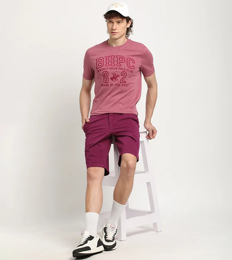 BEVERLY HILLS POLO CLUB  Solid Button Closure Shorts for Men | Best Price UAE