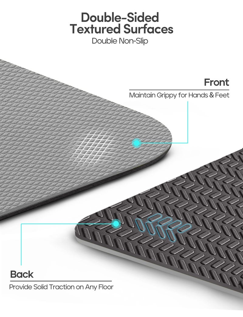 Heathyoga Eco Friendly Non Slip Yoga Mat, Body Alignment System, SGS Certified TPE Material - Textured Non Slip Surface and Optimal Cushioning,72"x 26" Thickness 1/4" Charcoal - Image 3