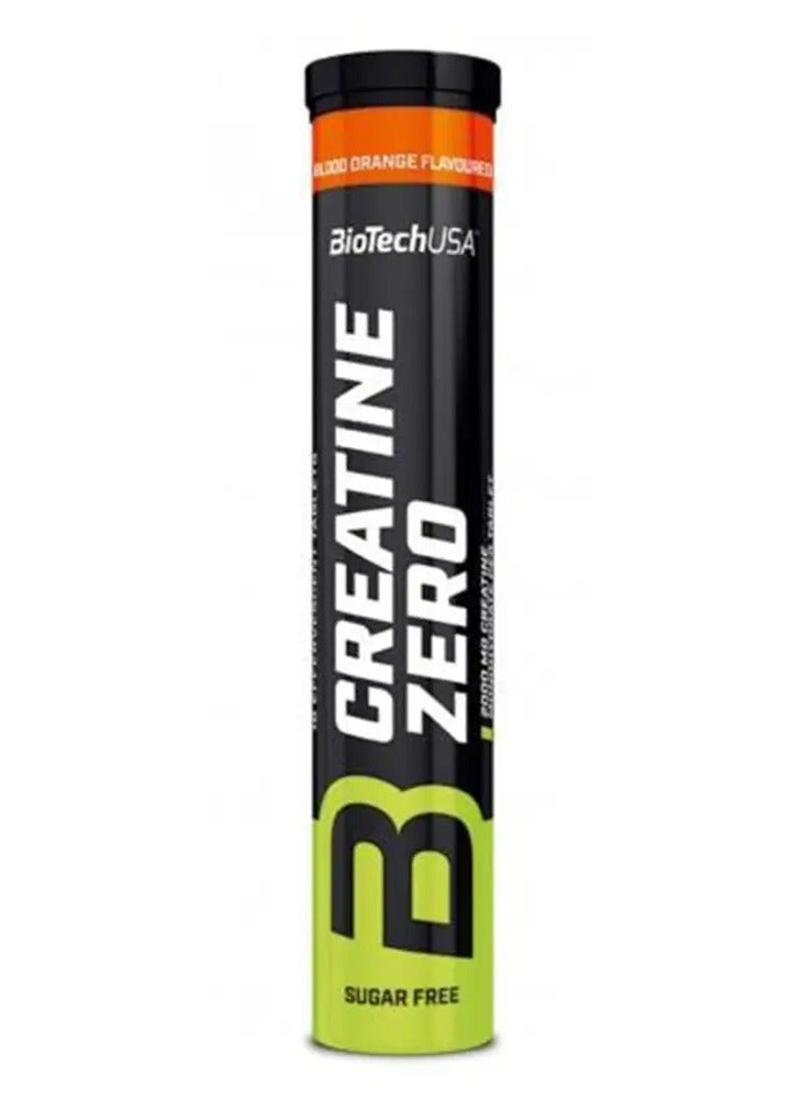 BioTechUSA Creatine Zero Blood Orange 18 Effervescent Tablets, 2500mg Creatine Monohydrate Per Tablet, Sugar-Free, Lactose-Free and Gluten-Free Sports Nutrition Supplement - Image 1
