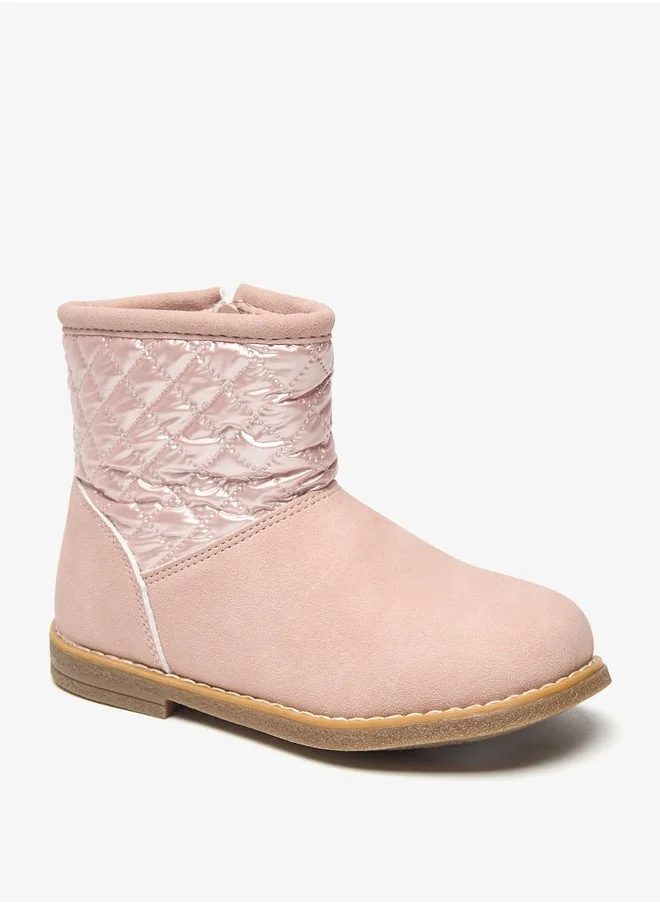 فلورا بيلا من شو إكسبرس Girls Quilted High Cut Boots with Zip Closure