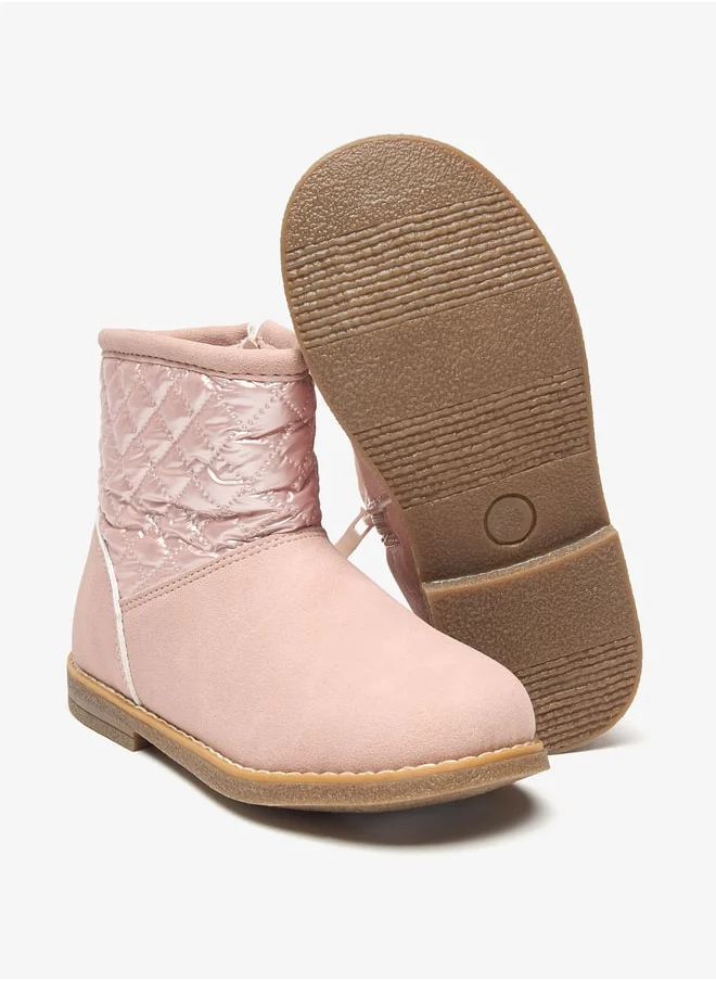 فلورا بيلا من شو إكسبرس Girls Quilted High Cut Boots with Zip Closure
