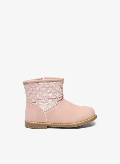 Flora Bella By Shoexpress Girls Quilted High Cut Boots with Zip Closure