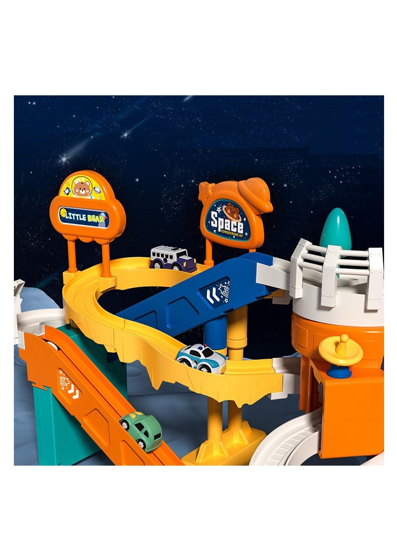 Arabest مغامرة القطار، مبنى مواقف كهربائي مع سيارات مسارات سحرية، للأولاد والبنات، مجموعة ألعاب سيارات سكة حديد تعليمية للأطفال - Image 4