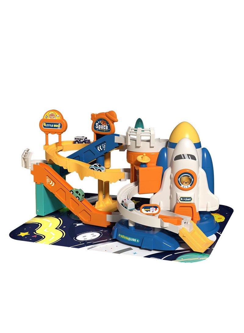 Arabest مغامرة القطار، مبنى مواقف كهربائي مع سيارات مسارات سحرية، للأولاد والبنات، مجموعة ألعاب سيارات سكة حديد تعليمية للأطفال - Image 1