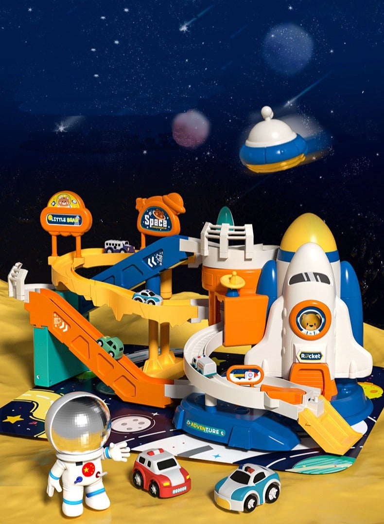 Arabest مغامرة القطار، مبنى مواقف كهربائي مع سيارات مسارات سحرية، للأولاد والبنات، مجموعة ألعاب سيارات سكة حديد تعليمية للأطفال - Image 2