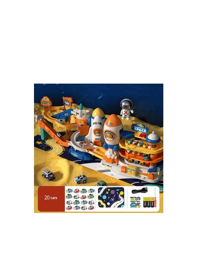 Arabest مغامرة القطار، مبنى مواقف كهربائي مع سيارات مسارات سحرية، للأولاد والبنات، مجموعة ألعاب سيارات سكة حديد تعليمية للأطفال - Image 5