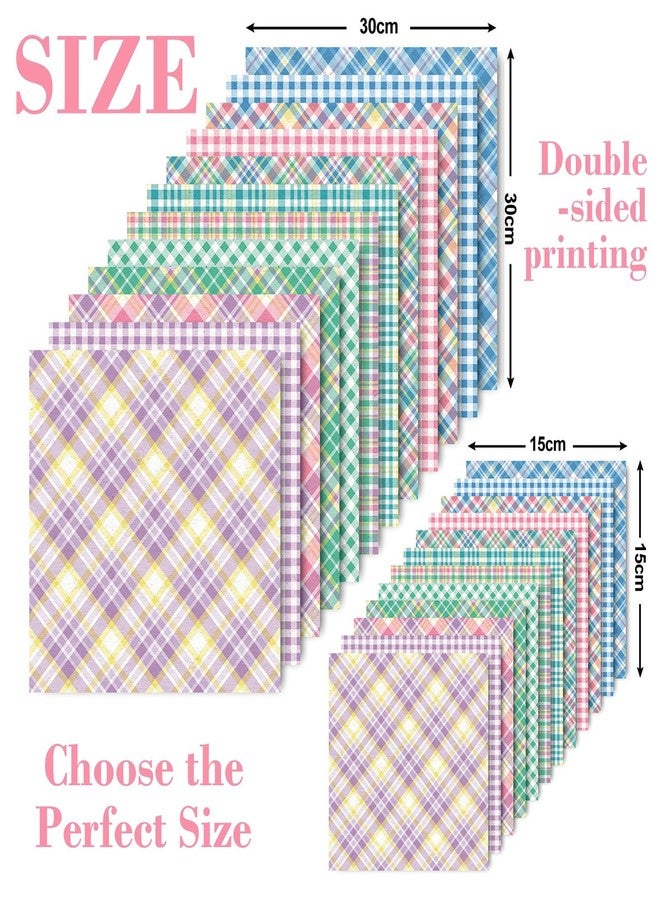 وولاين 24 ورقة من ورق Whaline بنمط مربعات الباستيل الربيعي المزخرف على الوجهين لصنع البطاقات بنفسك وألبوم الصور وديكور المجلات، 6 × 6 بوصة - Image 2
