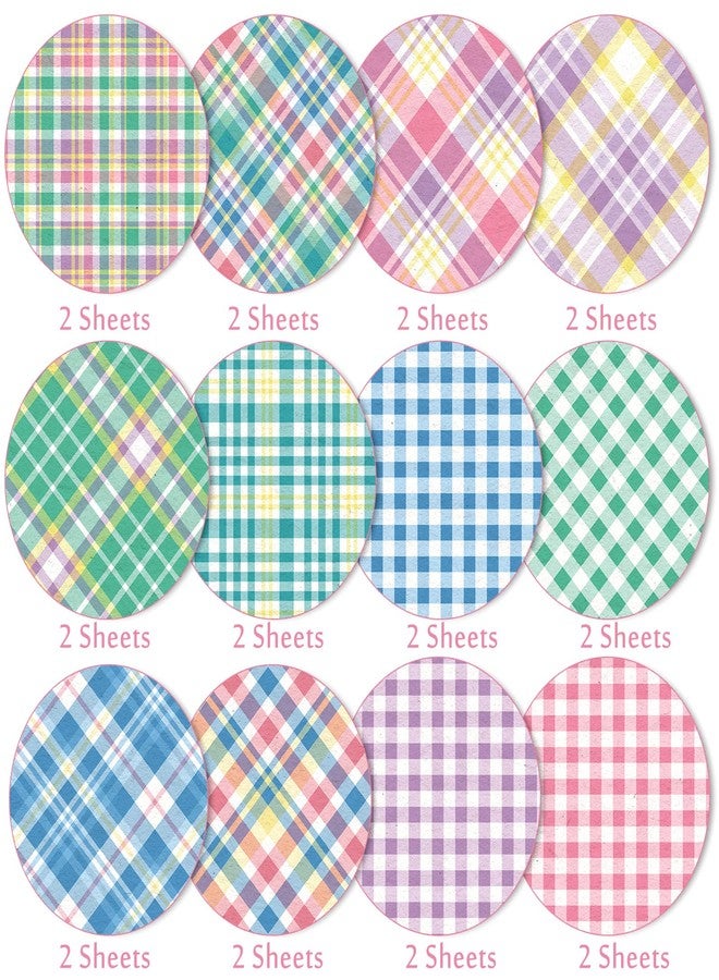 وولاين 24 ورقة من ورق Whaline بنمط مربعات الباستيل الربيعي المزخرف على الوجهين لصنع البطاقات بنفسك وألبوم الصور وديكور المجلات، 6 × 6 بوصة - Image 3