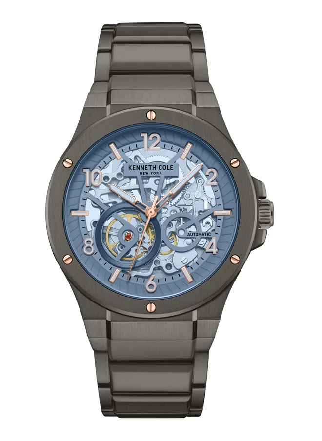Kenneth Cole New York Kenneth Cole New York 42X50.5mm Automatic Men's Watch with Grey Dial & Gunmetal Stainless Steel Bracelet