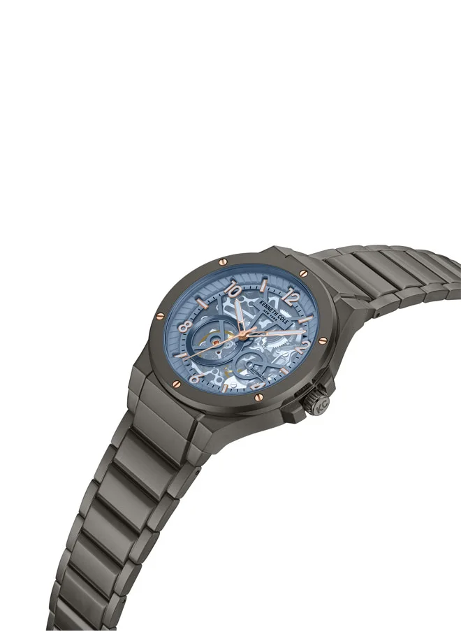 Kenneth Cole New York Kenneth Cole New York 42X50.5mm Automatic Men's Watch with Grey Dial & Gunmetal Stainless Steel Bracelet
