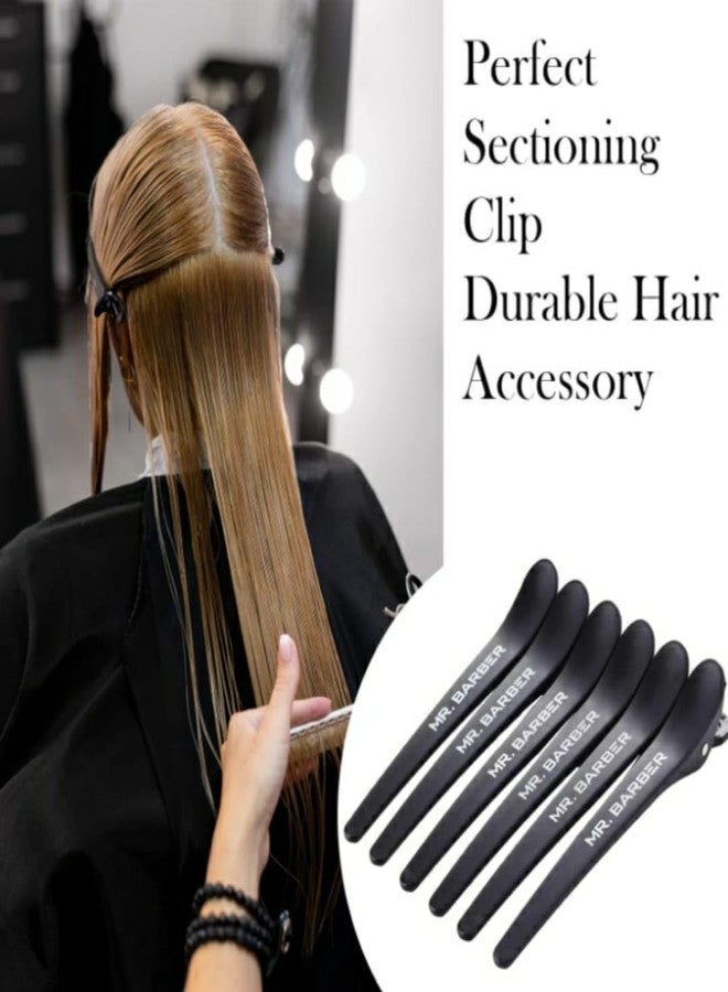 6 Pcs Professional Hair Styling Alligator Clips with Tail Comb | Black Plastic Hair Dividing Crocodile Clips for Salon Use | Hair Sectioning Tools for Men & Women - Image 2