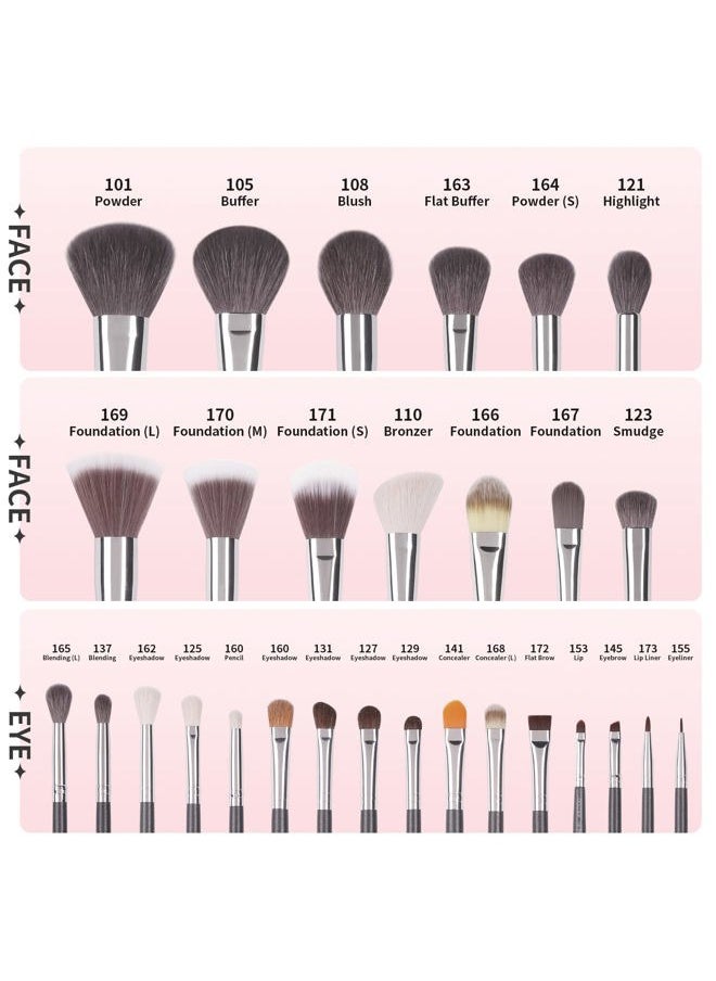 docolor - Docolor Professional Makeup Brush Set 29Pcs Makeup Brushes Valentines Day Gifts Premium Goat Synthetic Fiber Foundation Face Powder Blush Concealer Eyeshadows Make Up Brushes with PU Leather Case - Image 1
