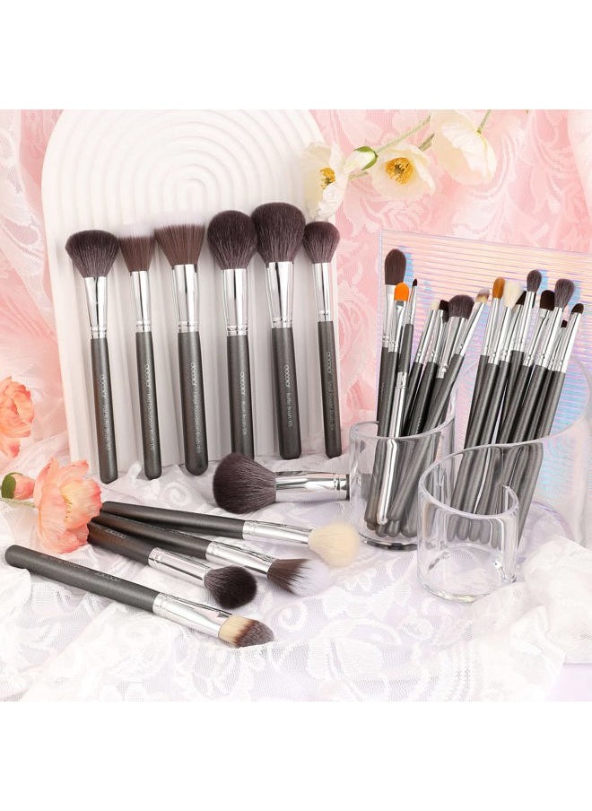 docolor - Docolor Professional Makeup Brush Set 29Pcs Makeup Brushes Valentines Day Gifts Premium Goat Synthetic Fiber Foundation Face Powder Blush Concealer Eyeshadows Make Up Brushes with PU Leather Case - Image 1
