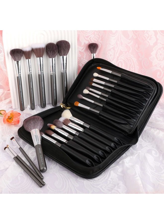 docolor - Docolor Professional Makeup Brush Set 29Pcs Makeup Brushes Valentines Day Gifts Premium Goat Synthetic Fiber Foundation Face Powder Blush Concealer Eyeshadows Make Up Brushes with PU Leather Case - Image 1