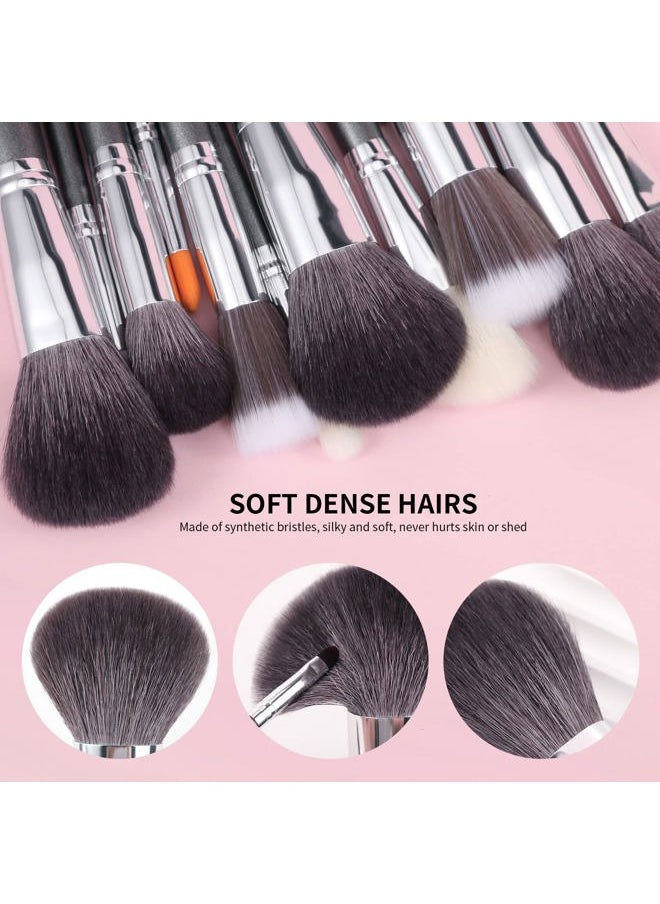 docolor - Docolor Professional Makeup Brush Set 29Pcs Makeup Brushes Valentines Day Gifts Premium Goat Synthetic Fiber Foundation Face Powder Blush Concealer Eyeshadows Make Up Brushes with PU Leather Case - Image 1