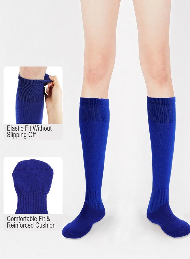 KIUEZIR 3 Pairs Baseball Socks Softball Knee-High Athletic Socks Stretchy Compression Soccer Socks for Men and Women (Blue) - Image 5