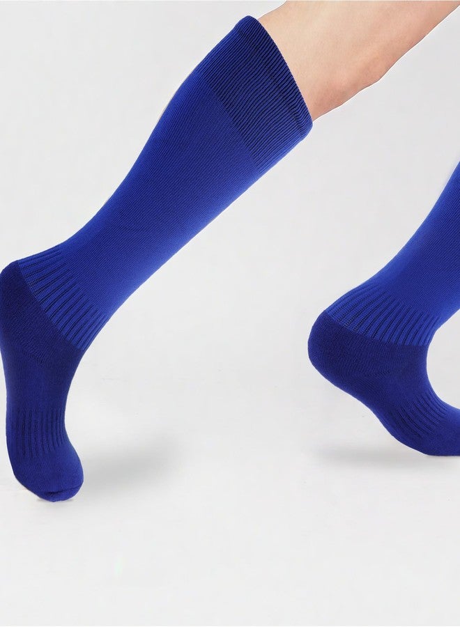 KIUEZIR 3 Pairs Baseball Socks Softball Knee-High Athletic Socks Stretchy Compression Soccer Socks for Men and Women (Blue) - Image 2