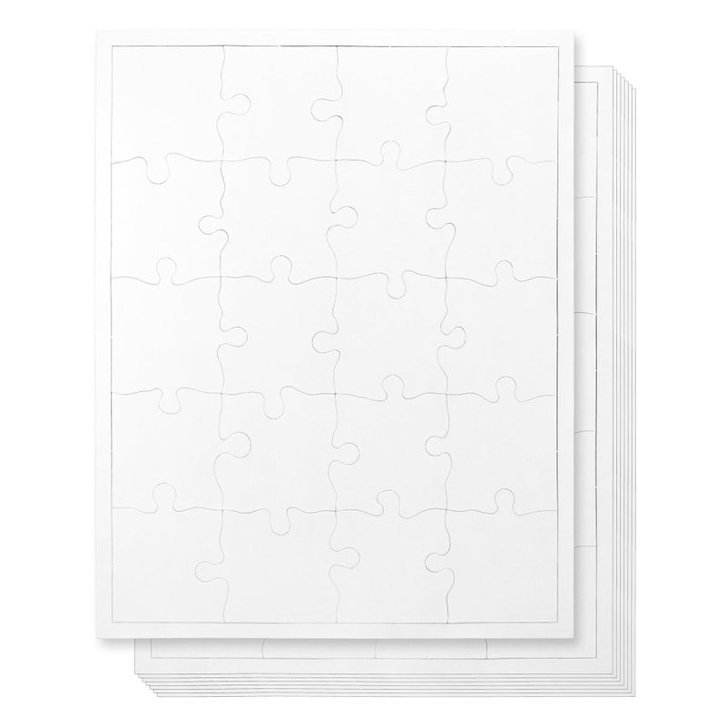 24 Blank Jigsaw Puzzles 1025 x 1325 Inch 20 Pieces Each Hygloss DYI Party invites Perfect for Decorating Kids Activities Arts Crafts or Party Favors Puzzle Pieces to Draw On for Crafts