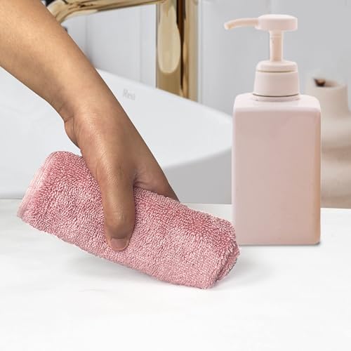HEELIUM Bamboo Face Towel | Ultra Absorbent & Odour-Free | 3X Softer Than Cotton Towels | 30 x 30 cm - 600 GSM | Pack of 3 - Peach, Teal, Grey - Image 5